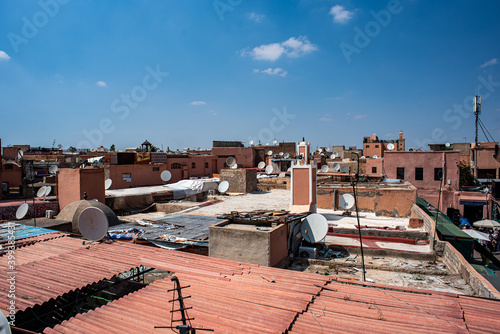 Marrakesh, Morroco, Africa - April 30, 2019: Chaos of Marrakesh