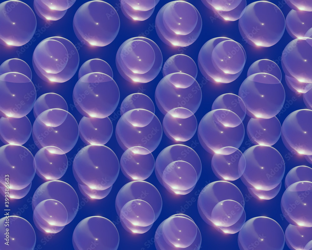 Abstract background from transparent glass spheres, soap bubbles, 3d render Abstract background from transparent glass spheres, soap bubbles, 3d render