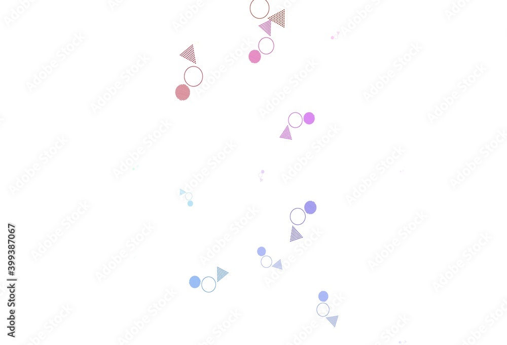 Light Multicolor vector background with polygonal style with circles.