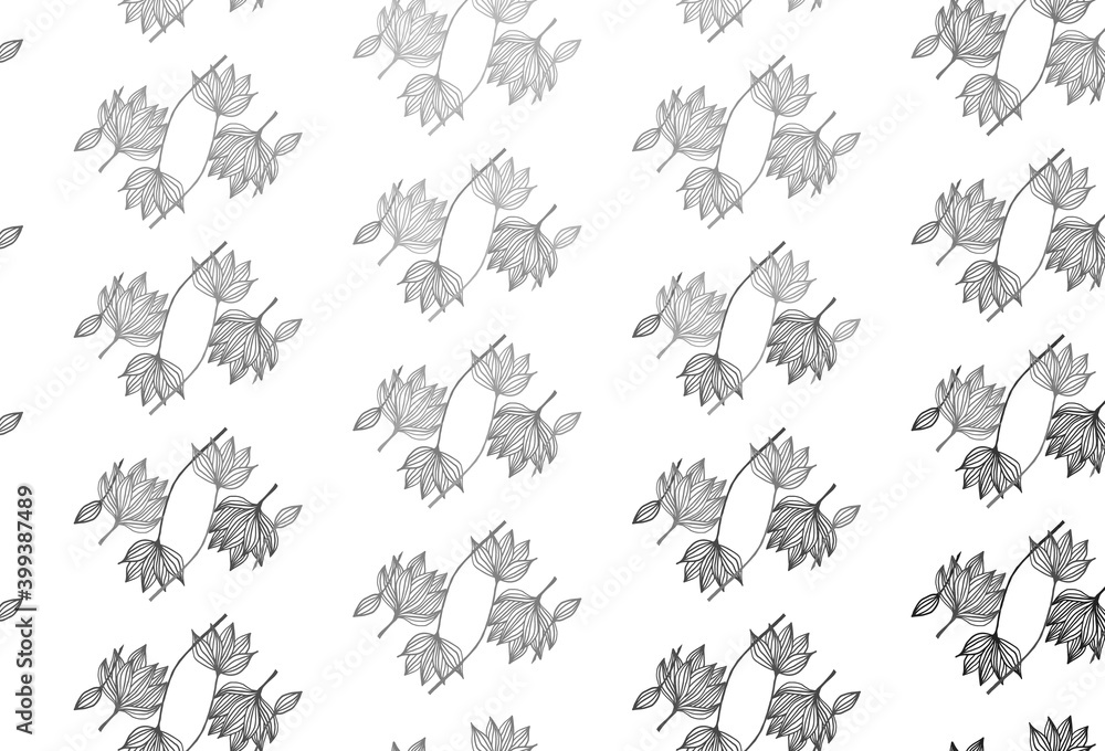 Light Silver, Gray vector doodle pattern.