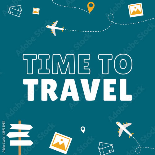 Time to travel background vector illustration suitable for business, social media, banner, and many more.