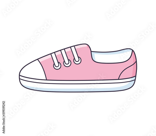 Pink sneaker shoe isolated