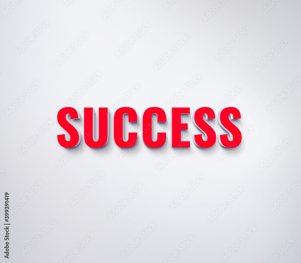 3D letter success text banner with copy space 3D letter success text banner with copy space