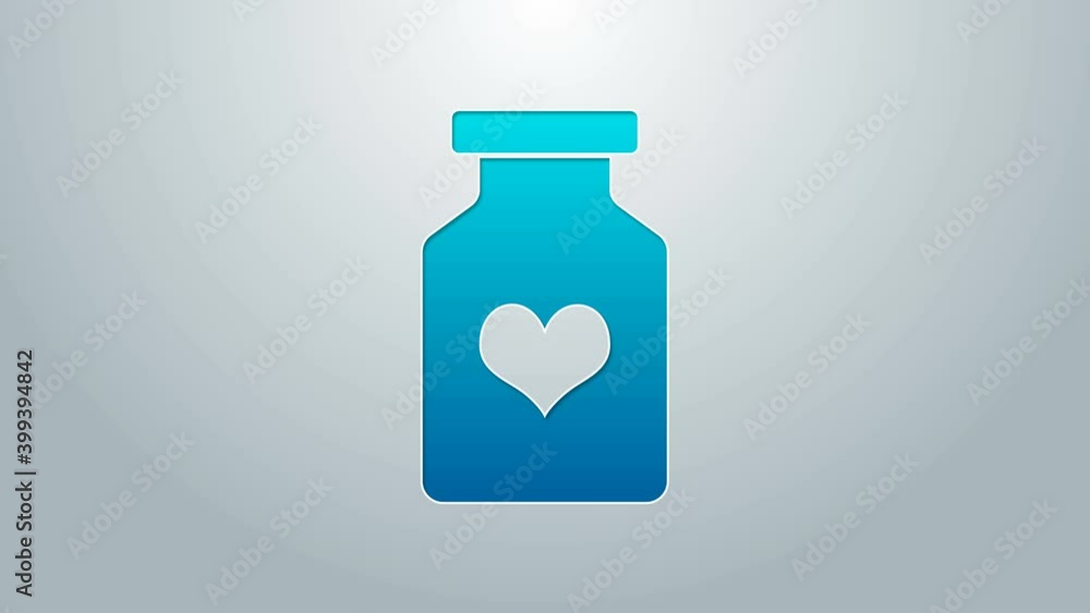 Blue line Medicine bottle with pills for potency, aphrodisiac icon isolated on grey background. Sex pills for men and women. 4K Video motion graphic animation Blue line Medicine bottle with pills for potency, aphrodisiac icon isolated on grey background. Sex pills for men and women. 4K Video motion graphic animation