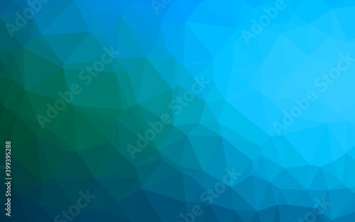 Light Blue, Green vector shining triangular template.