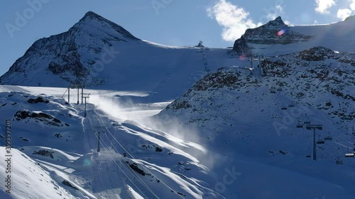 snow covered mountains