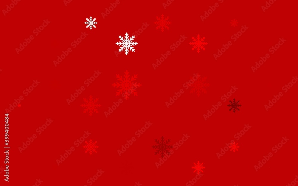 Light Red vector layout with bright snowflakes.