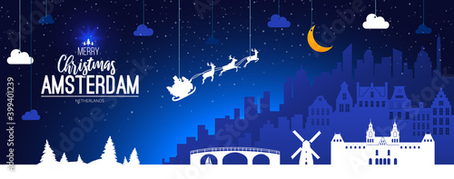 Amsterdam,Netherlands.Christmas holiday background