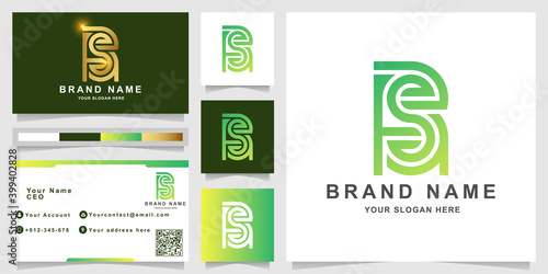 Letter RSB logo template with business card design photo