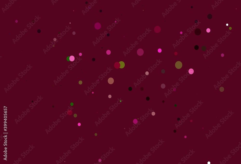 Light Pink, Green vector cover with spots. Light Pink, Green vector cover with spots.
