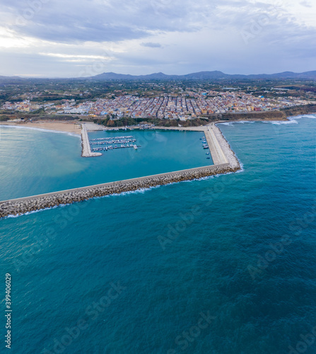 Aerial view of Balestrate coastal town, Sicily, Italy. photo