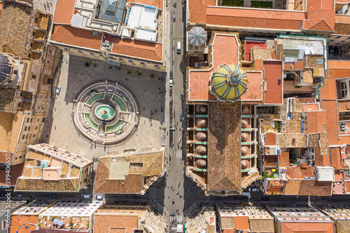 Aerial view of Pretoria fountain, Palermo, Sicily, Italy. photo