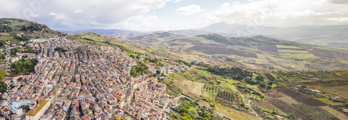 Aerial view of the picturesque town of Alia, Sicily, Italy. photo