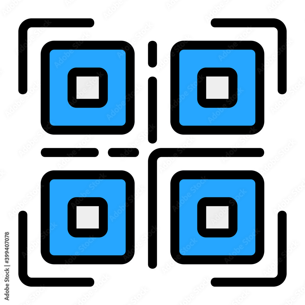 qr code icon vector illustration in filled line style for any projects qr code icon vector illustration in filled line style for any projects
