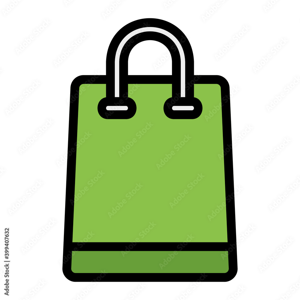 Shopping Bag icon vector illustration in filled line style for any projects Shopping Bag icon vector illustration in filled line style for any projects