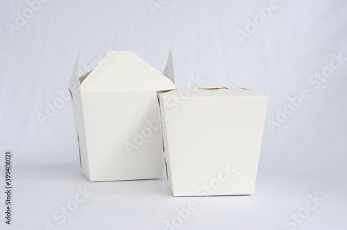 food paper pail on white background 