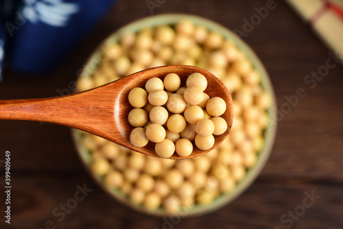 Soybean on the background of retro Chinese style photo