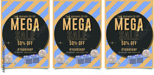 Mega sale flyer A4 format. Modern and unique design photo