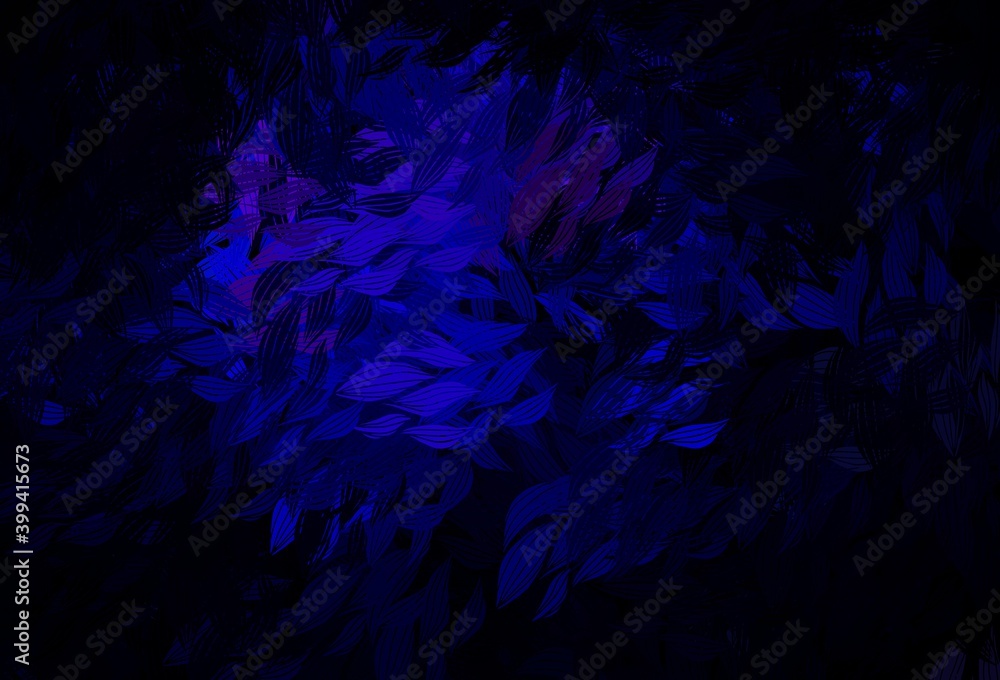 Dark Pink, Blue vector abstract design with leaves.