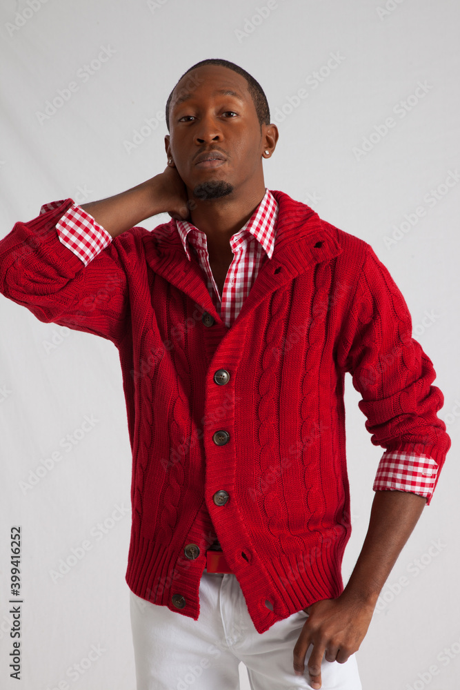 Obraz premium Handsome Black man looking thoughtful