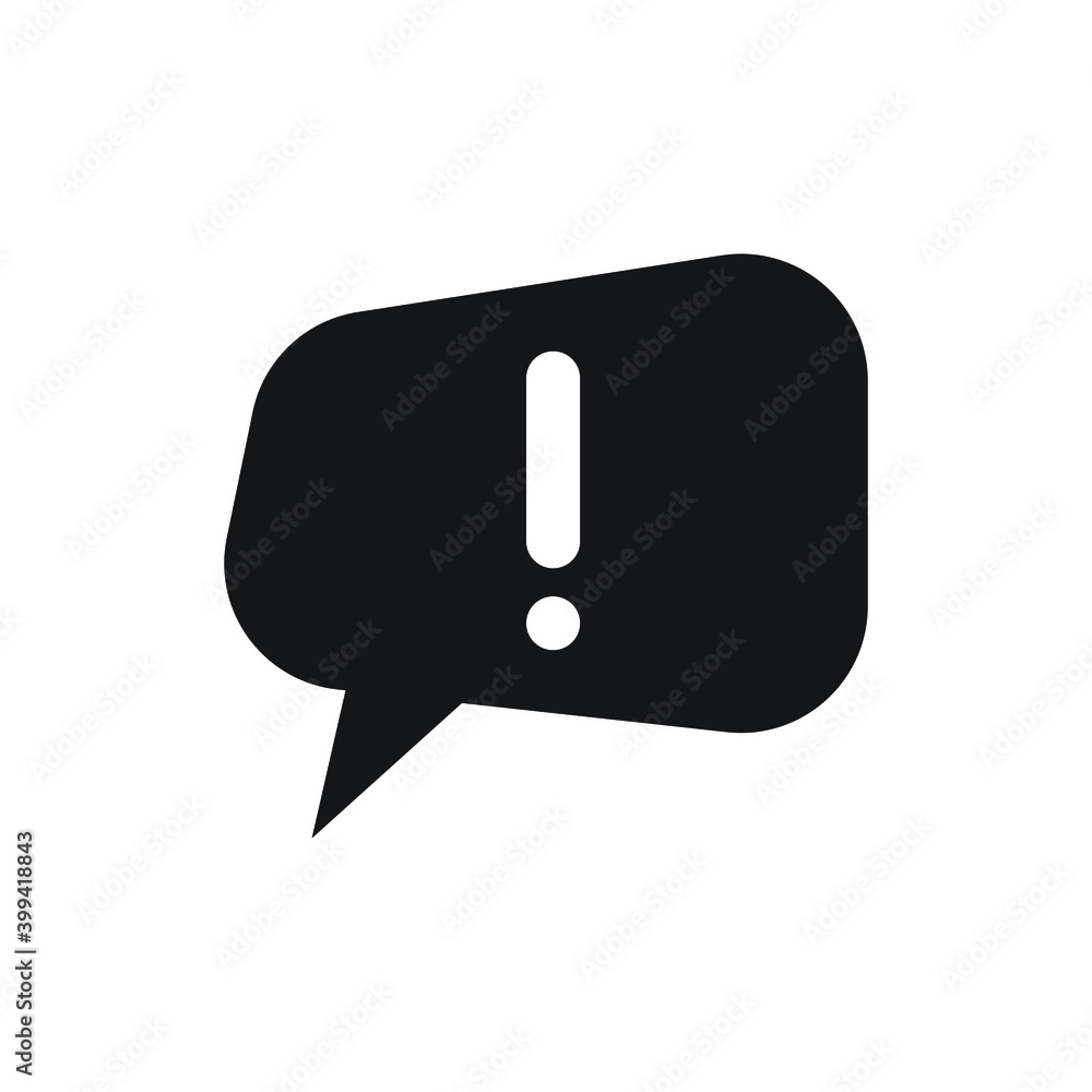Exclamation mark in speech bubble. isolated on white background Exclamation mark in speech bubble. isolated on white background