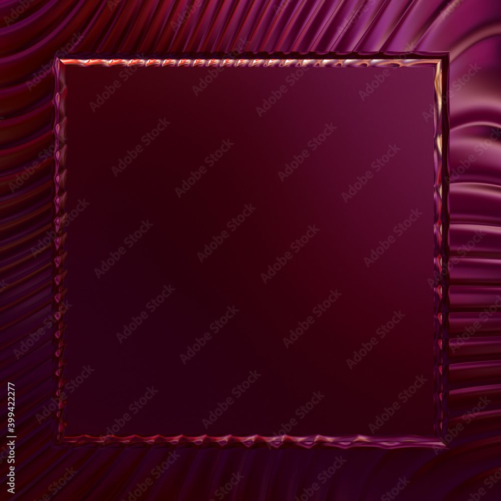 Obraz premium Abstract framed background. Colorful vibrant wavy design wallpaper. Creative graphic 2d illustration with centered frame. Trendy fluid cover with dynamic shapes flow.