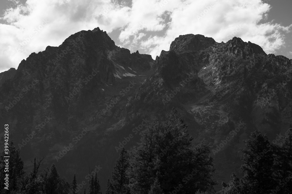Teton Mountains in Black and White