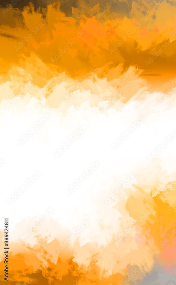 Obraz premium 2D illustration of colorful brush strokes. Decorative texture painting. Vibrant paint pattern backdrop.