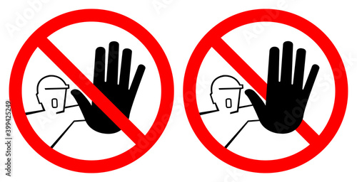 Do Not Touch  No Access Symbol Sign  Vector Illustration  Isolate On White Background. Label .EPS10