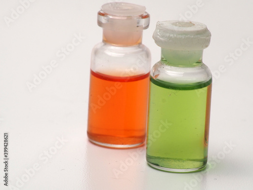 Close up shoot of vaccine on a bottle, capture on white isolated background