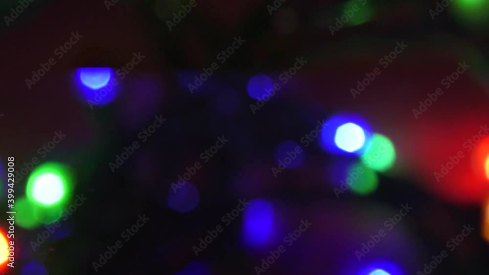 Colorful Christmas garland blurred background Bokeh Colorful Christmas garland blurred background Bokeh