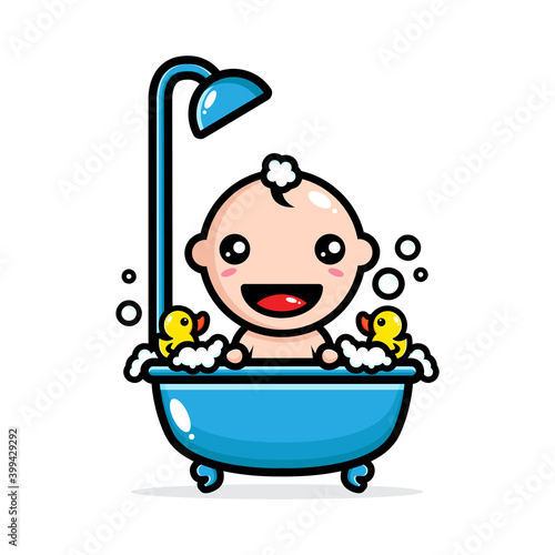 Cute baby shower character vector design