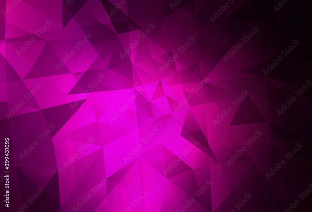 Dark Pink vector abstract polygonal template.