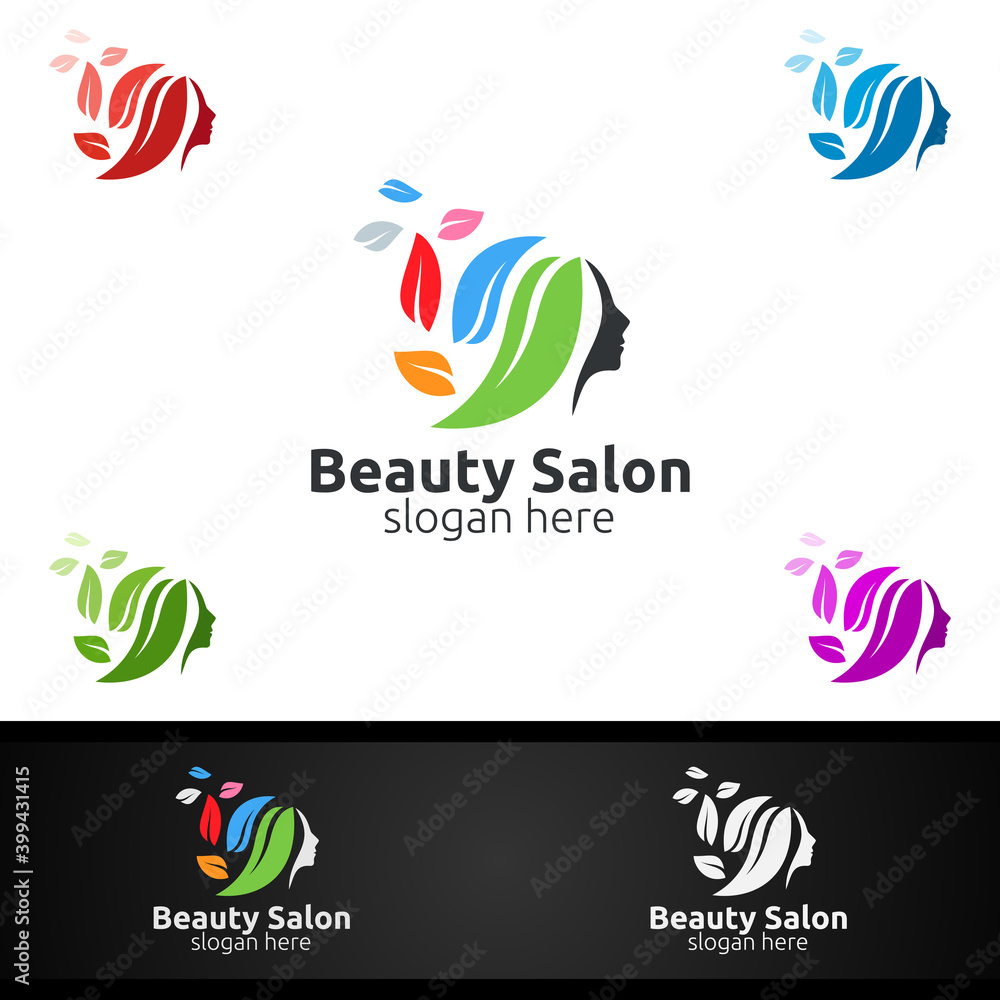 Natural Salon Fashion Logo for Beauty Hairstylist, Cosmetics, or Boutique