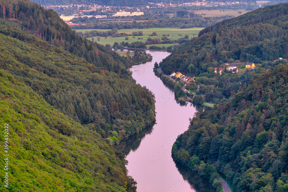 Sarr river in the afternoon light connecting southwest Germany and Northwest France 