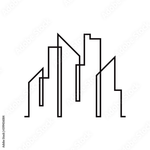Skyscraper line icon design template vector isolated illustration