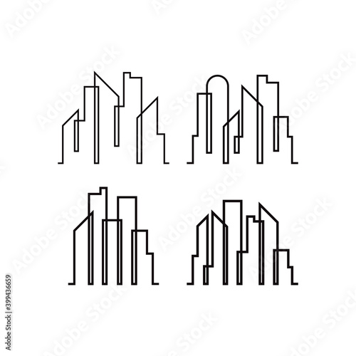 Skyscraper line icon design template vector isolated illustration