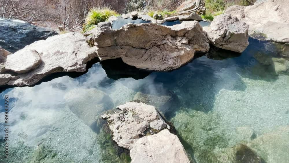 Breathtaking view of natural hot spring on top of mountains Breathtaking view of natural hot spring on top of mountains
