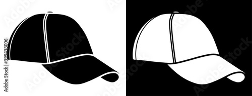 blank sport baseball cap icon in simple style. Athlete, golfer, baseball clothing. Vector