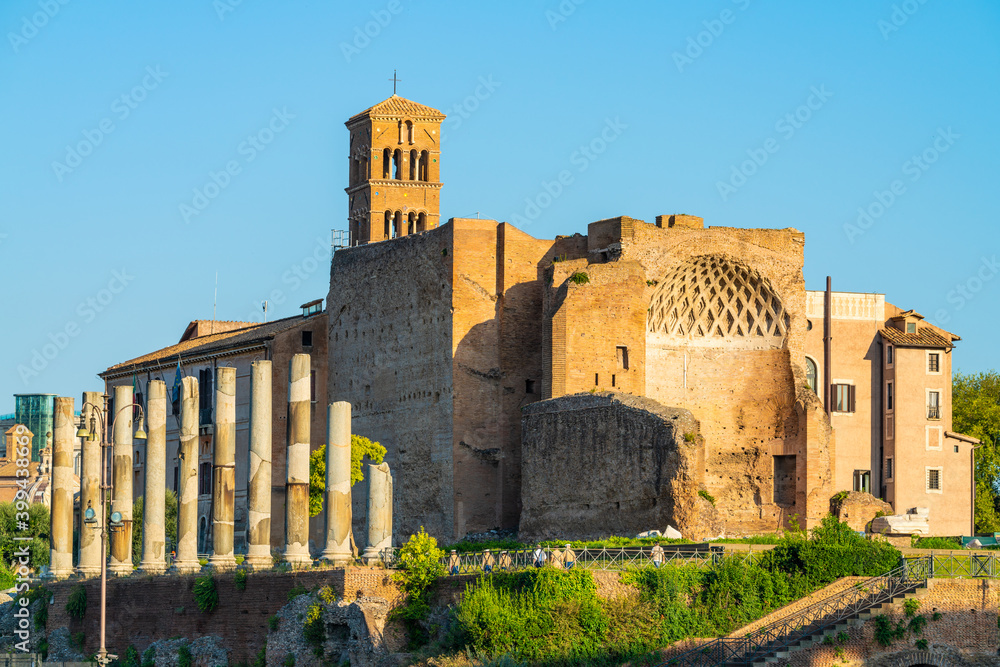 Ruins of the Roman Forum in Rome, Italy