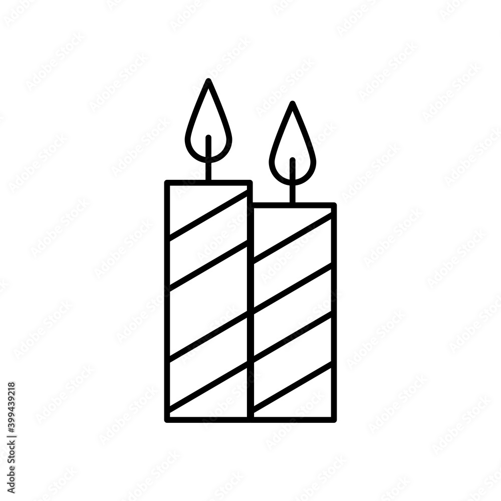 candles fire decoration line style icon candles fire decoration line style icon