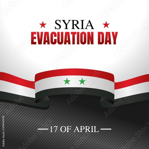 Syria Evacuation Day Vector Illustration. Suitable for greeting card poster and banner.