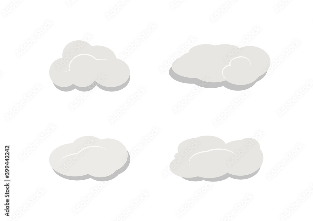 cloud vectors isolated on white background ep86 cloud vectors isolated on white background ep86