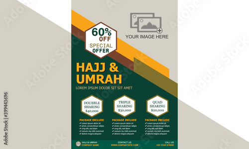 Eid ramadan hajj & umrah packages offers flyer brochure annual report (ID: 399443696)