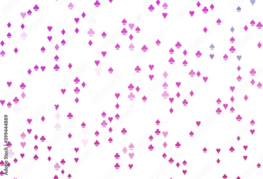 Light Pink vector pattern with symbol of cards.