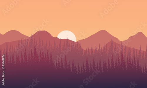 Beautiful view of nature in the afternoon. City vector