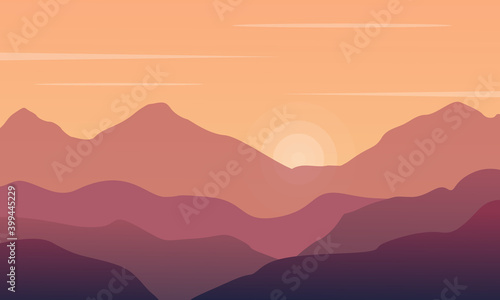 View nice at sunset on afternoon. City vector