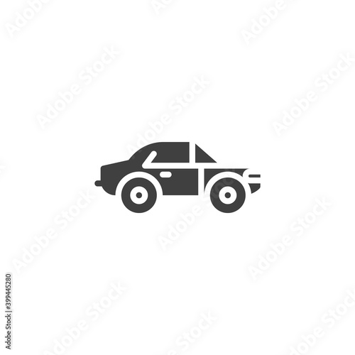 Automobile side view vector icon. Transportation filled flat sign for mobile concept and web design. Hatchback car glyph icon. Symbol, logo illustration. Vector graphics