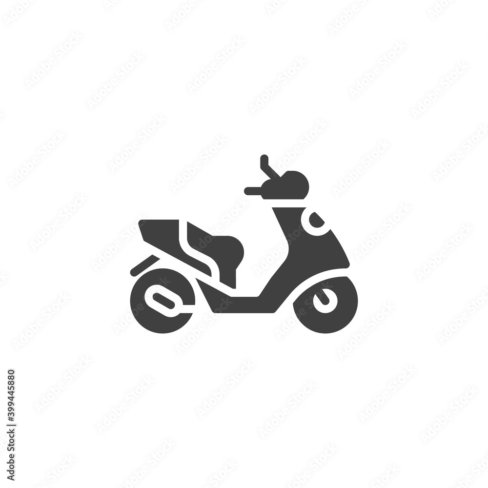 Modern scooter vector icon. filled flat sign for mobile concept and web design. Scooter, motorcycle glyph icon. Symbol, logo illustration. Vector graphics