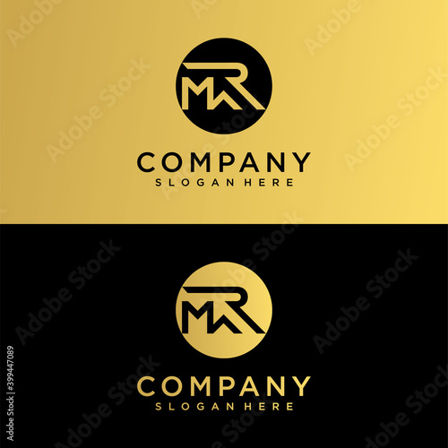 Monogram m and r logo design with modern concept Premium Vector